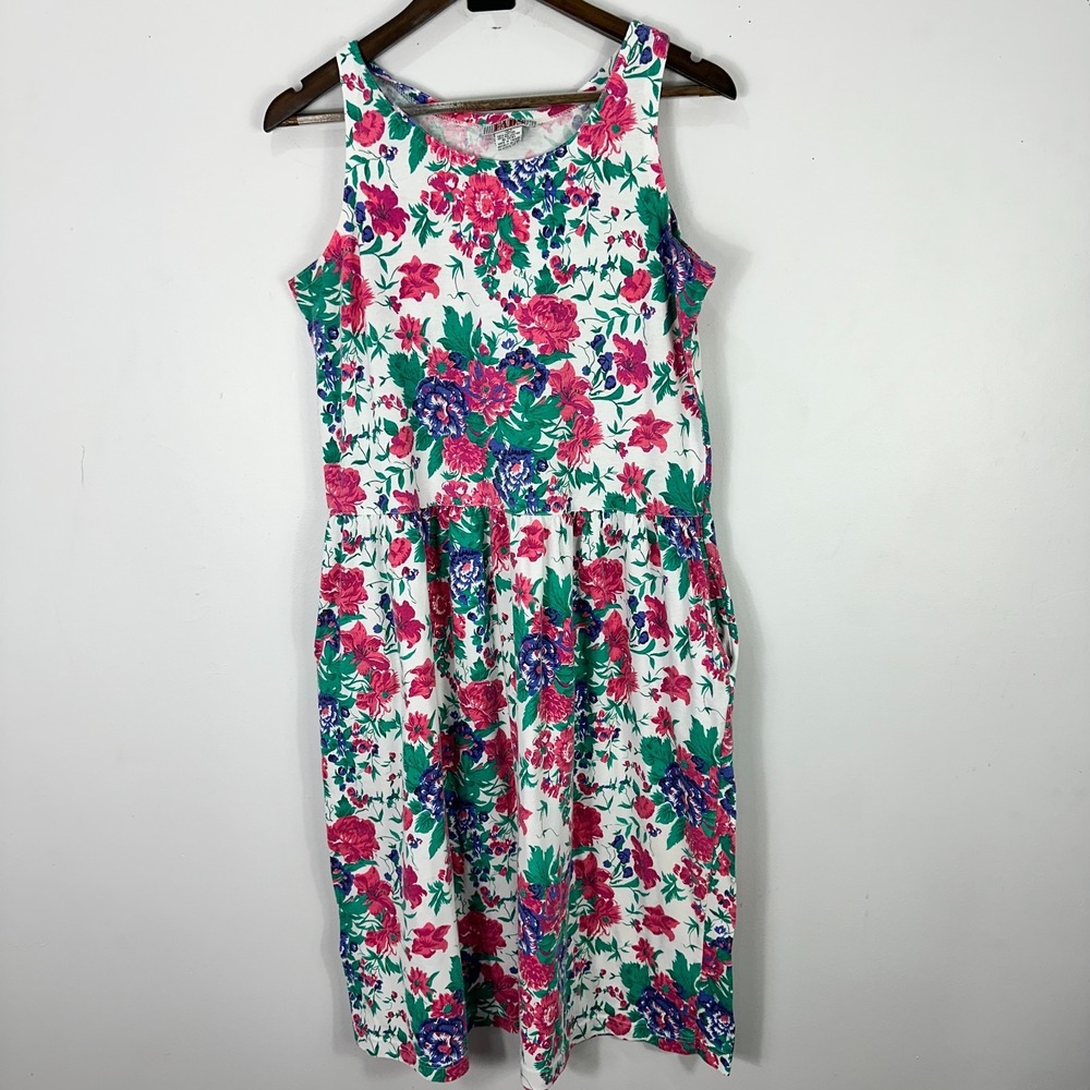 Vintage FADS 90s Floral Dress L Fairy Grunge Cottagecore Indie Sleaze‎ Retro